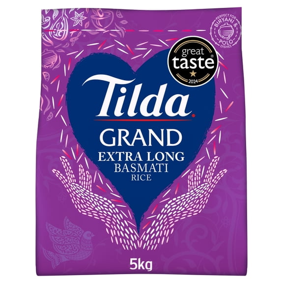 Tilda Grand Extra Long Grain Rice 5Kg, Imported from Britain