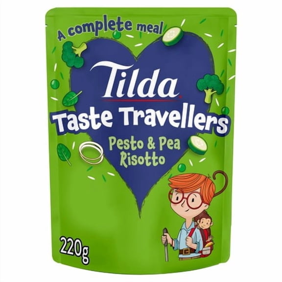 Tilda Kids Taste Travellers Pesto & Pea Risotto Rice 220g, British Import (Pack of 3)