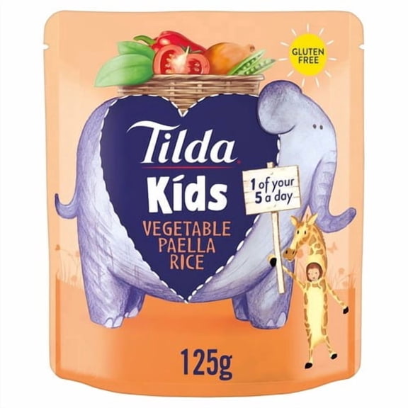 Tilda Kids Vegetable Paella Rice 125g, British Import (Pack of 3)