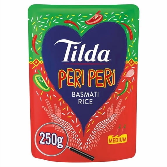 Tilda Microwave Peri Peri Basmati Rice 250g, British Import (Pack of 2)