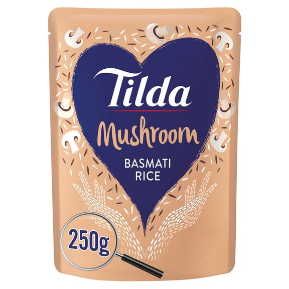 Tilda Mushroom Steamed Basmati Rice 250G, Imported from Britain