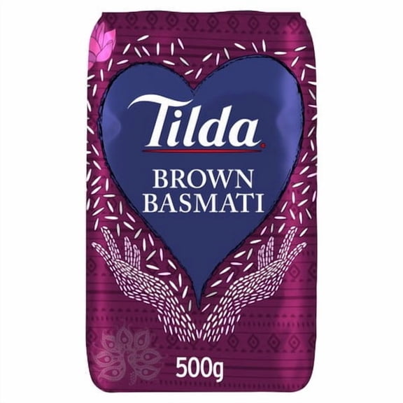 Tilda Wholegrain Basmati Rice 500g, British Import (Pack of 3)