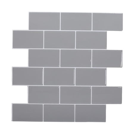 Tile Backsplash Tile Water And Oil Resistant Kitchen Backsplash for Kitchen Bathroom Gray