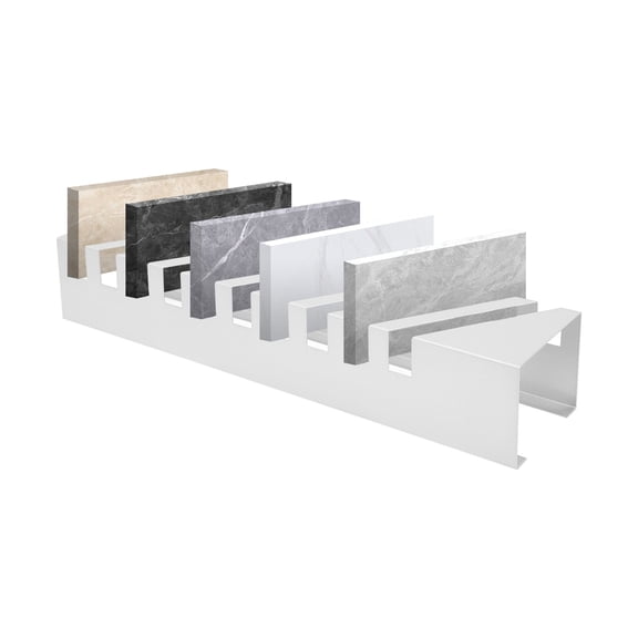 Tile Board Display Rack 10 Slots Tile Samples Stand for Retail Floor Tiles Sample Holder Small Tile Samples Organizer for Trade Show Commercial Exhibition Display (White)