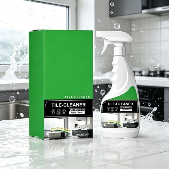 Tile Cleaner, Bathroom Tile Cleaning Solution with Hard Water Stain Removal Soap Scum Cleaner and Deep Cleaning Formula, for Bathroom Walls Floors Marble Tiles and Kitchen Backsplashes