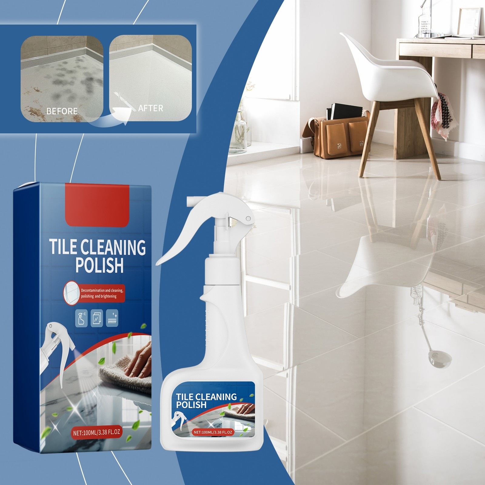 Tile Cleaning Polish Fast Acting No Scrub Bathroom Cleaner For Soap