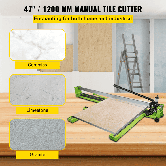 Tile Cutter 47",Manual Tile Cutter All-Steel Frame,Tile Cutting Machine with Laser Guide&Bonus Spare Cutter,Tile Cutter Hand Tool for Precision Cutting Porcelain Ceramic Floor Tiles