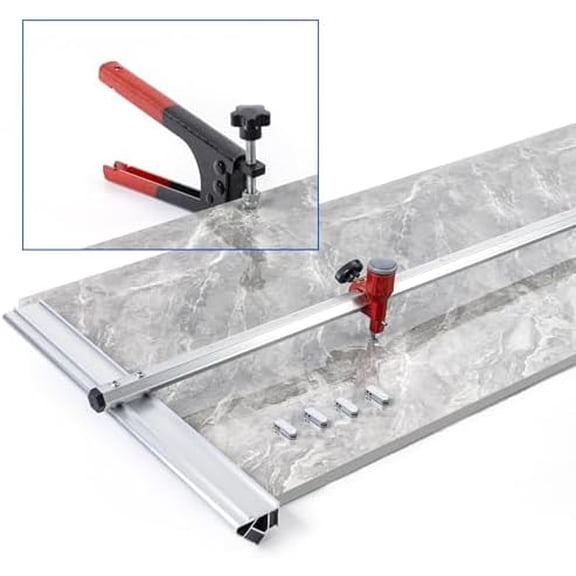 Tile Cutter 48 inch Manual Porcelain Ceramic Tile Cutters T-shaped Large Format Cutting Tool up to 43.3 inch with Heavy Duty Breaking Plier 5Pcs Cutting Blades M030$$Tools & Hardware Other