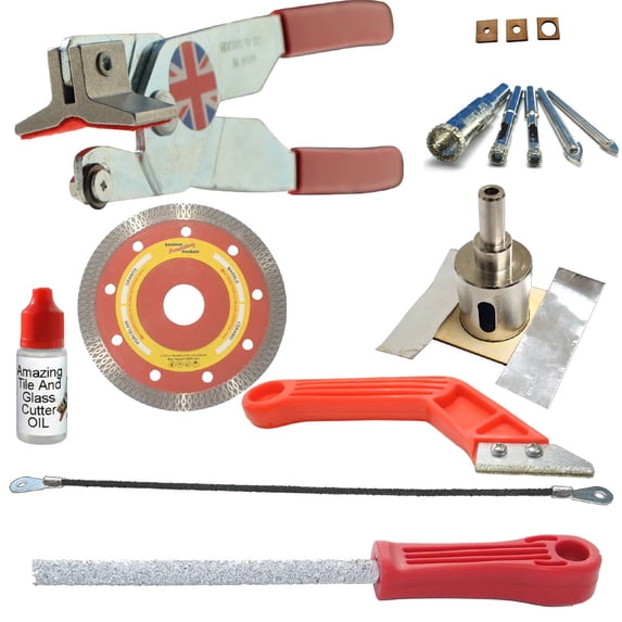 Tile Clean Cutter Tile Cutter for Ceramic Tiles Kit 4 Porcelain Tile Drills Hole Saw for ...