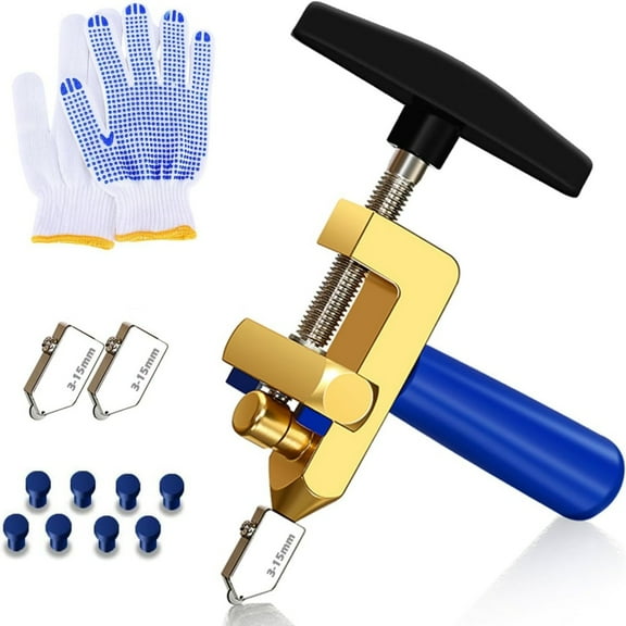 Tile Cutter Hand Tool, 2 in 1 Glass Tile Cutter Breaking Pliers, Manual Tile Cutter with 3 Tungsten Steel Blade, Mirror Cutting Tool for Home DIY Cutting Glass Tile Glazed Ceramic