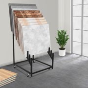 Tile Display Rack, 12 Tiers Metal Porcelain Tile Display Stand, Black Retail Counter Display Rack, Heavy Duty for Floor to Ceiling Tile Showcase, 83x60x50cm