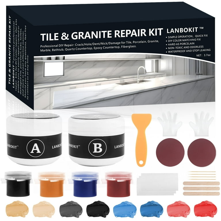 Tile and Fiberglass Tub Repair Kit, LANBOKIT Marble and Granite 