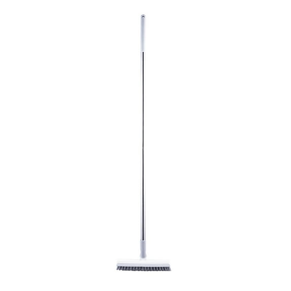 Tile Grout Brush with Long Handle Stiff Bristle Scrub Brush for Bathroom Floor Corners and Grout Lines Cleaning ( White )