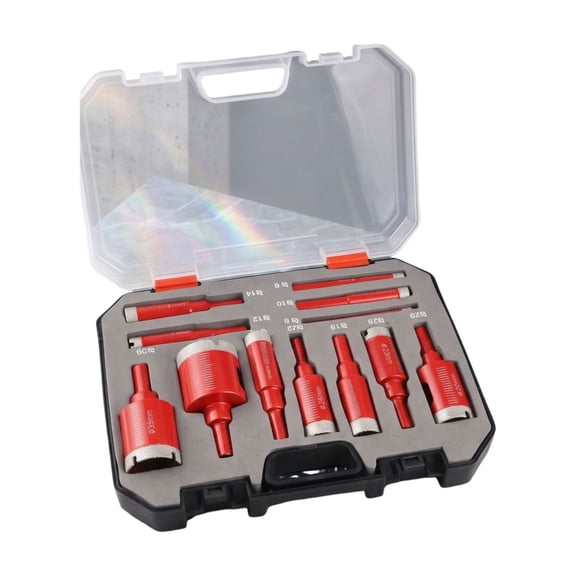 Tile Hole Saw Kit 12 Piece Diamond Drill Bits Set with Hex Shank for Granite Porcelain Ceramic Stone Dry Drilling