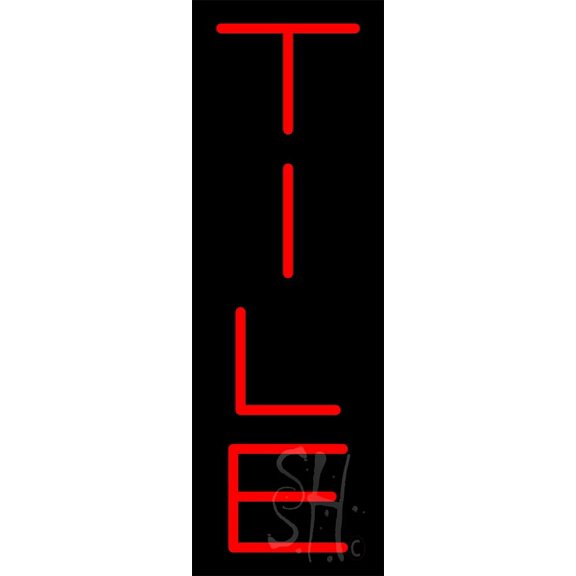 Tile LED Neon Sign 24" Tall x 8" Wide - inches Black Square Cut Acrylic Backing, with Dimmer - Premium built indoor Sign for Storefront, Store interior, Exhibition, Decor.