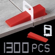 Tile Leveling System 1000-Piece Tile Leveling Spacer Clips and 300-Piece Reusable Wedges Tile Leveler Tool Set for Ceramic Tile and Stone Installation 1/16 Inch