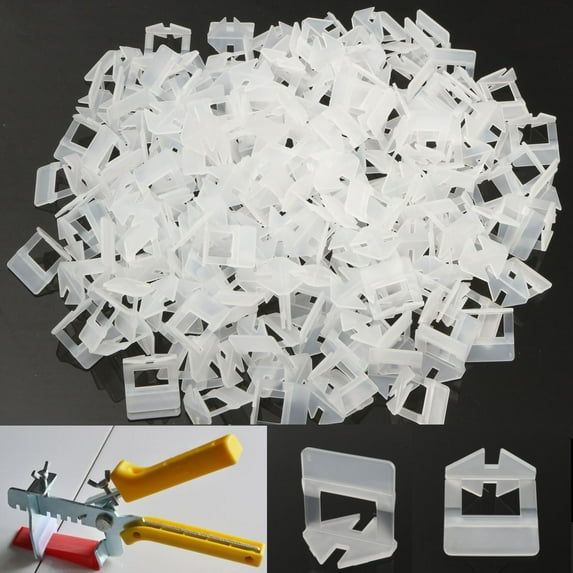 Tile Leveling System Clips, 100/200 Pcs DIY Tiles Leveler Spacers, Tile Leveling System for Professional Ceramic Tile and Stone Installation
