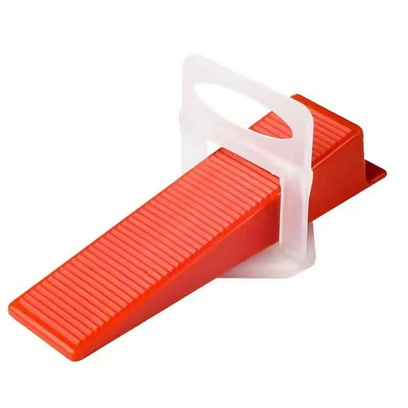 Tile Leveling Systems - 300 1/8 in. Leveling Clips and 100 pcs Red Reusable Wedges