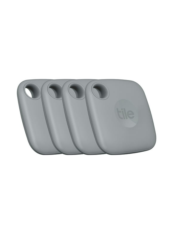 Tile Mate (2022) - 4 Pack - Grey - Bluetooth Tracker, Keys Finder and Item Locator