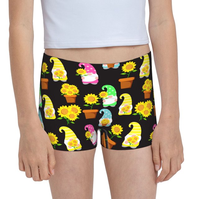 Easygdp Gnomes With Sunflowers Girls Hipster Cotton Underwear Little
