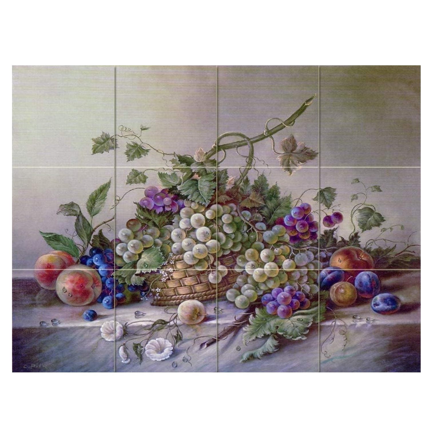 Mosaïque Murale Décorative Fruits – Marbre Céramique Par Corrado Pila – Pour Cuisine & Salle De Bain – Neuf