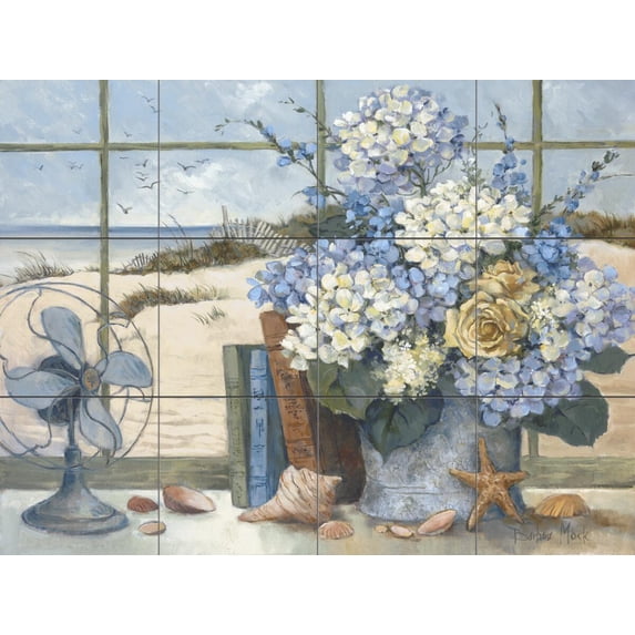 Tile Mural Kitchen Backsplash - BM-Beach Cottage - by Barbara Mock