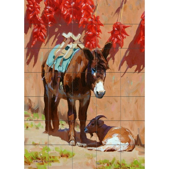 Tile Mural Kitchen Backsplash - Barnyard Buddies - by Jimmy Dyer