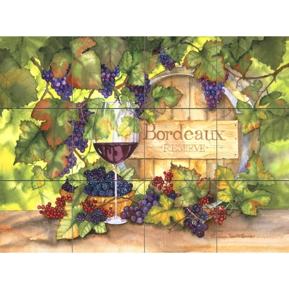 Tile Mural Kitchen Backsplash - Bordeaux - by Kathleen Parr McKenna