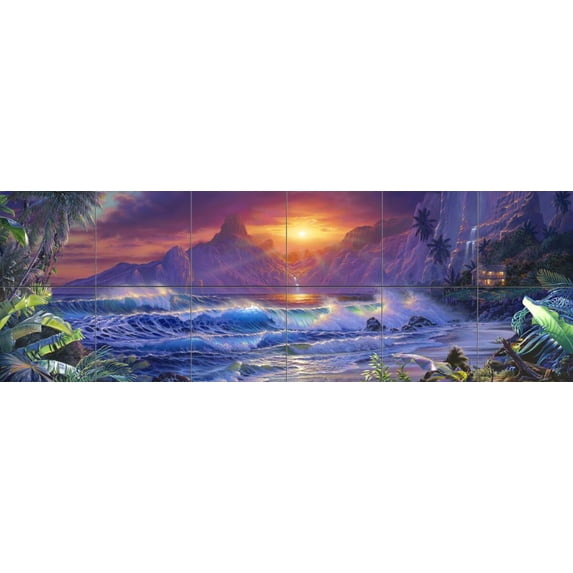 Tile Mural Kitchen Backsplash - Escaping-CRL - by Christian Riese Lassen