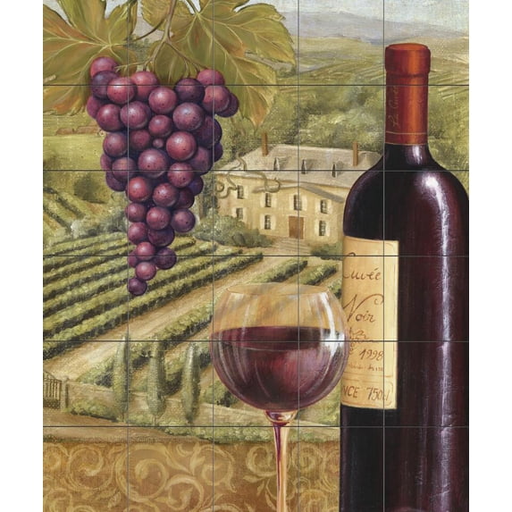 Tile Mural Kitchen Backsplash - French Vineyard IV-CB - by Color Bakery