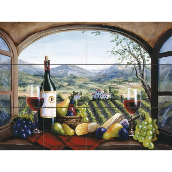 Tile Mural Kitchen Backsplash - Rich Harvest in Reds - by Barbara Felisky
