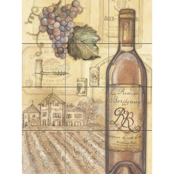Tile Mural Kitchen Backsplash - Vineyards I - by Charlene Audrey