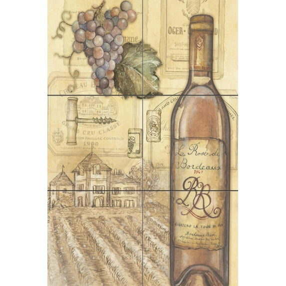 Tile Mural Kitchen Backsplash - Vineyards I - by Charlene Audrey