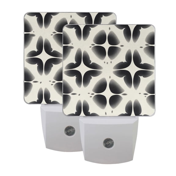 Tile Patterns LED Night Light with Smart Sensor Plug Into Wall Dusk to Dawn 2 packs