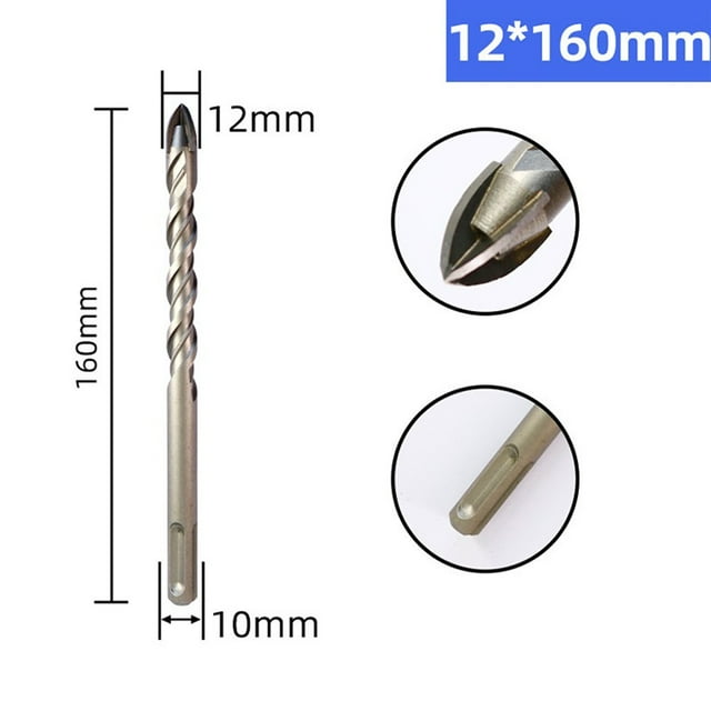 Tile Porcelain Drill Bit for SDS PLUS Shank, Carbide Drill for Ceramic