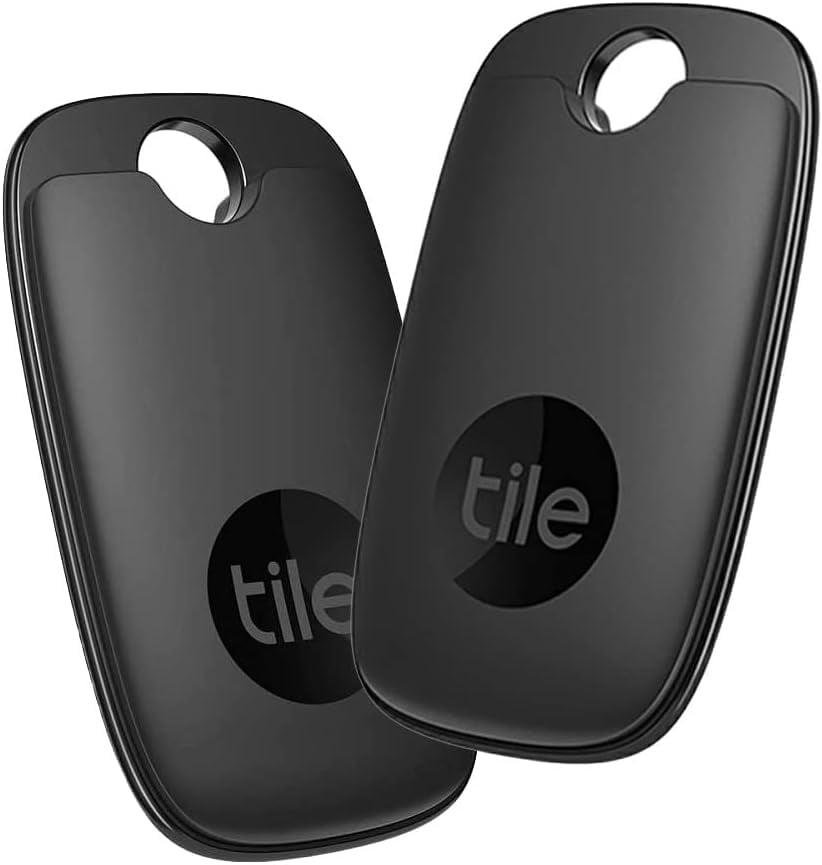Tile Pro 2-Pack (Black/White). Powerful Bluetooth Tracker, Keys Finder and  Item Locator for Keys, Bags, and More; Up to 400 ft Range. Water-Resistant.