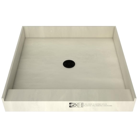 Tile Redi 3232C-PVC-MB Redi Base 32" X 32" Square Shower Base - Black