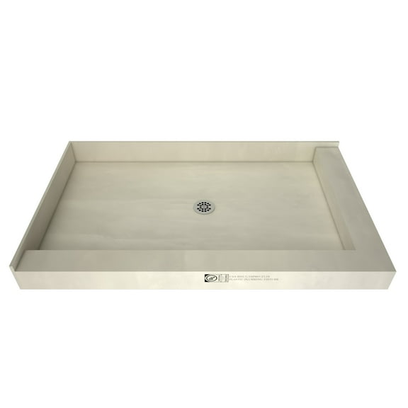 TileRedi 3448CDR-PVC 34x48 Double Curb Pan Center Drain