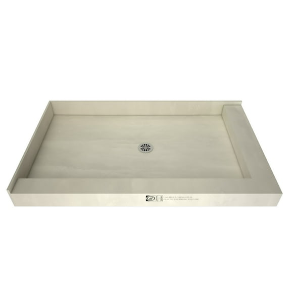 Tile Redi 60'' x 48'' Double Threshold Shower Base with Drain Plate