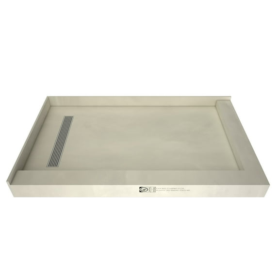 Tile Redi Rt3660ldr-Pvc-Sq Redi Trench 36" X 60" Rectangular Shower Base - Chrome