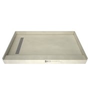 Tile Redi RT3460L-PVC-SQPC Redi Trench 34 X 60 Rectangular Shower Base - Chrome