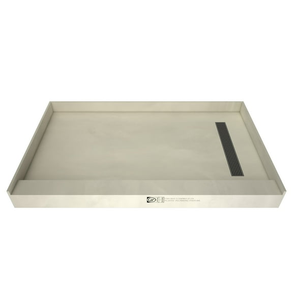 Tile Redi RT3460R-PVC-SQBN Redi Trench 34" X 60" Rectangular Shower Base - Nickel