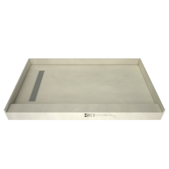 Tile Redi RT3048L-PVC-SQPC Redi Trench 30" X 48" Rectangular Shower Base - Chrome