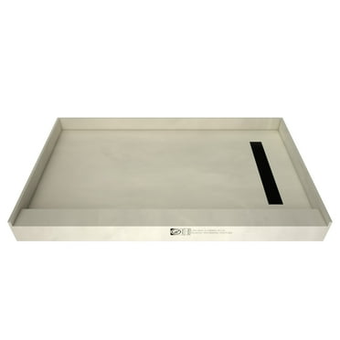 Tile Redi Rt3260r-Pvc-2.5 Redi Trench 60" X 32" Rectangular Shower Base - Grey w/ Matte