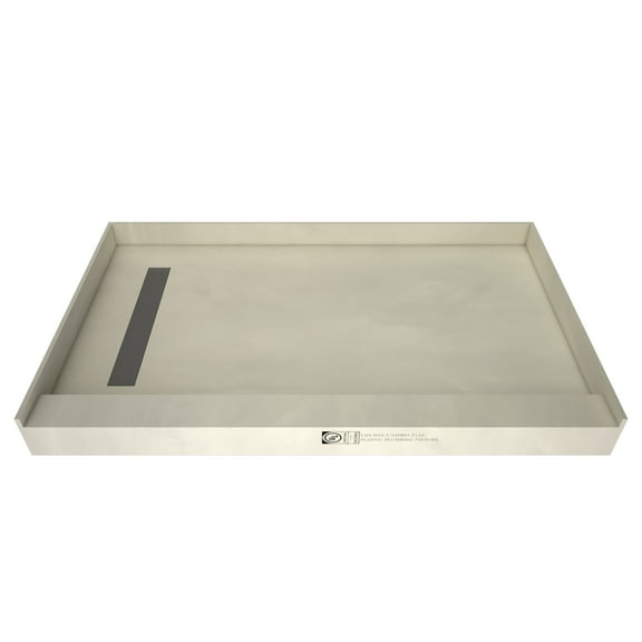 Tile Redi RT3448L-PVC-TBN Redi Trench 48" X 34" Rectangular Shower Base - Tileable