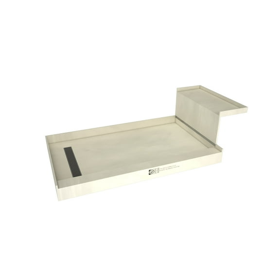 Tile Redi Rt3448l-Sq-Rb34-Kit Base'n Bench 34" X 60" Rectangular Shower Base - Nickel