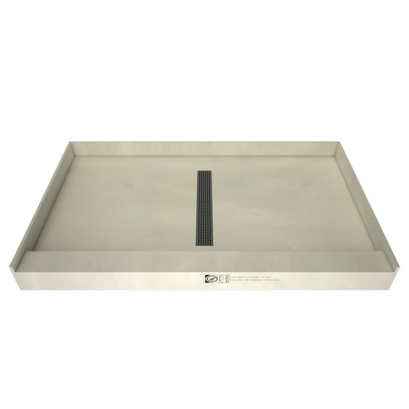 Tile Redi Rt3648c-Pvc Redi Trench 48" X 36" Rectangular Shower Base - Nickel