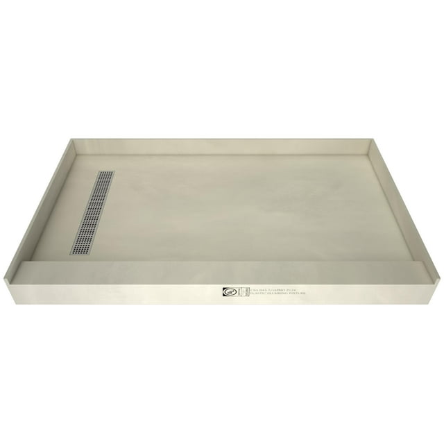 Tile Redi Rt3648l-Pvc Redi Trench 48" X 36" Rectangular Shower Base - Chrome
