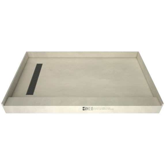 Tile Redi Rt3648l-Pvc Redi Trench 48" X 36" Rectangular Shower Base - Nickel