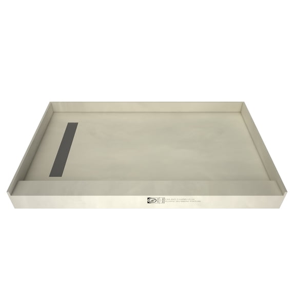 Tile Redi RT4260L-PVC-BN3 Redi Trench 42" X 60" Rectangular Shower Base - Nickel